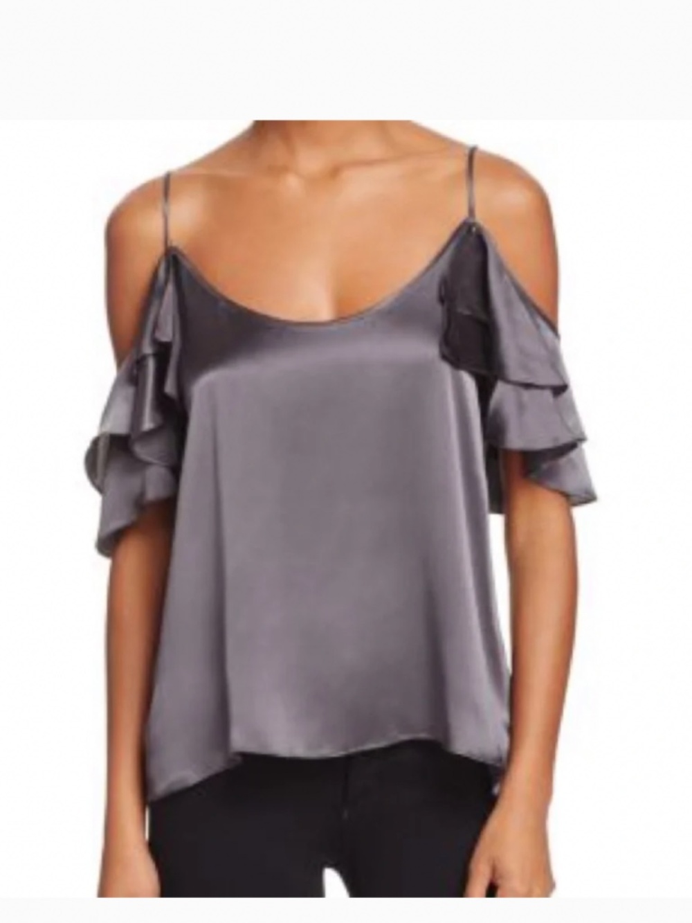 Cami NYC Silk off/cold shoulder top
